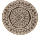 Tapis Rond Extérieur/intérieur Aspect Jute Beige/noir Ø 160