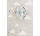 Tapis Enfant Montgolfière Nuages Multicolore/gris 120x170