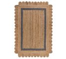 Tapis De Salon Flower Jute En Jute - Beige - 120x170 Cm