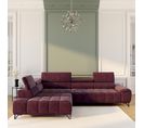 Canapé d'angle gauche relax PALLADIO tissu Monolith bordeaux