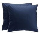 2 taies d'oreiller 65x65 cm DREAMEA PERCALE BLEU