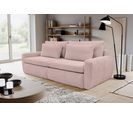 Canapé 3 places convertible MEVI tissu ambiance rose