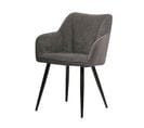 Chaise Repas Rio Gris Foncé Pieds Métal Noir - Gris Foncé