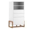 Buffet Haut 2 Tiroirs 1 Porte Oslo Blanc - Blanc