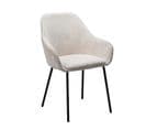 Chaise Velours Côtelé Beige Pieds Métal Haylee - Beige