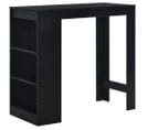 Table Haute Mange Debout Bar Bistrot Avec Étagère Noir 110 Cm 0902055