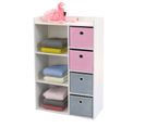 Meuble De Rangement Enfants Fille 3 Niches 4 Tiroirs