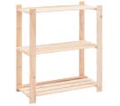 Étagère De Stockage 3 Niveau X 80 X 38 X 90 Cm Pin Solide 150 Kg 02_0000657