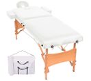 Table De Massage Pliable à 2 Zones 10 Cm D'épaisseur Blanc 02_0001866