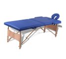 Table Pliable De Massage 2 Zones Avec Cadre En Bois Bleu 02_0001880