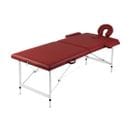 Table Pliable De Massage 2 Zones Avec Cadre En Inox Rouge 02_0001892