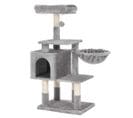 Arbre À Chat Multi-niveaux Hauteur 110 Cm Niche Gris Clair