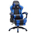 Fauteuil Gamer Ergonomique Repose-pieds Télescopique Dossier Réglable