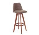 Tabouret De Bar Chaise De Comptoir En Synthétique Marron Pivotant Pieds En Bois Marron 04_0005274