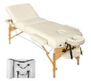 Table De Massage Pliante 3 Zones - 10 Cm D'épaisseur + Housse Beige 2008136
