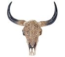 Trophée De Tête De Taureau Longhorn Crâne Décoratif 45cm Trophée Intérieur Extérieur Décoration Mur