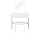 Coiffeuse Avec Miroir Tabouret Et Tiroir 132 Cm Blanc 19_0000471