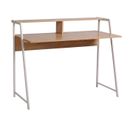 Bureau Adulte Table De Travail Avec Étagère 112 Cm Couleur Chêne 19_0000540