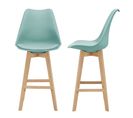 Lot De 2 Tabourets De Bar Siège Avec Dossier Et Repose Pied 105 Cm Vert 03_0002780