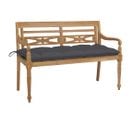 Banc De Jardin Meuble De Patio D'extérieur Terrasse Avec Coussin Anthracite 120 X 51,5 X 84 Cm Bois