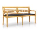 Banc De Jardin Meuble De Patio D'extérieur Terrasse Avec Coussin Anthracite 150 X 50 X 7 Cm Bois