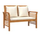 Banc De Jardin Meuble De Patio D'extérieur Terrasse Canapé Avec Coussins Blanc Crème 120 X 60 X 81