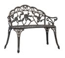 Banc De Jardin Meuble De Patio D'extérieur Terrasse De Bistrot 100 Cm Bronze Aluminium Coulé