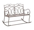 Banc De Jardin Meuble De Patio D'extérieur Terrasse 104 X 83 X 89 Cm Fer Marron Antique