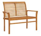 Banc De Jardin Meuble De Patio D'extérieur Terrasse 112 X 55 X 94 Cm Bois De Teck Solide 02_0011177