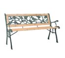 Banc De Jardin Meuble De Patio D'extérieur Terrasse 122 Cm Bois 02_0011215