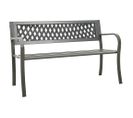 Banc De Jardin Meuble De Patio D'extérieur Terrasse 125 X 53 X 77 Cm Acier Gris