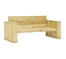 Banc De Jardin Meuble De Patio D'extérieur Terrasse 179 X 76 X 76 Cm Bois De Pin Imprégné 02_001126