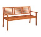 Banc De Jardin Meuble De Patio D'extérieur Terrasse 3 Places 150 X 60 X 89 Cm Bois D'eucalyptus