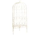 Banc De Jardin Meuble De Patio D'extérieur Terrasse 95 X 54 X 200 Cm Fer Blanc Antique