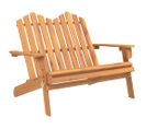 Banc De Jardin Meuble De Patio D'extérieur Terrasse Adirondack 126 X 84 X 90 Cm Bois Massif