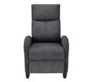 Fauteuil Relaxant Avec Dossier Inclinable Et Repose Pieds Housse Textile 102 Cm Gris Foncé