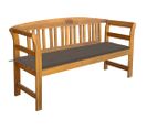 Banc De Jardin Meuble De Patio D'extérieur Terrasse Avec Coussin 157 Cm Bois D'acacia Massif 02_001