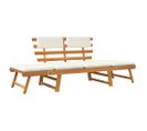 Banc De Jardin 190 Meuble De Patio D'extérieur Terrasse Avec Coussins 2-en-1 Cm Bois D'acacia