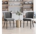 Lot De 2 Chaises De Salon Moderne Gris Foncé, Chaise Design Rembourrée Avec Dossier, Assise En Velou