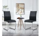 Lot De 2 Chaises De Salle à Manger Modernes, Dossier En Simili Cuir Pu Et Lin, Chaise D'appoint Remb