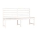 Banc De Jardin Meuble De Patio D'extérieur Terrasse Blanc 157,5 X 48 X 91,5 Cm Bois Massif De Pin