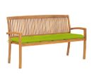 Banc De Jardin Meuble De Patio D'extérieur Terrasse Empilable Et Coussin 159 Cm Bois De Teck Massif