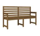 Banc De Jardin Meuble De Patio D'extérieur Terrasse 159,5 X 48 X 91,5 Cm Bois De Pin Massif Marron