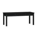 Banc De Jardin Meuble De Patio D'extérieur Terrasse Noir 109 X 44 X 45 Cm Bois Massif De Pin Noir