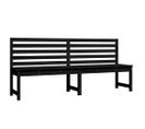 Banc De Jardin Meuble De Patio D'extérieur Terrasse Noir 201,5 Cm Bois Massif De Pin 02_0011755