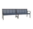 Banc De Jardin Meuble De Patio D'extérieur Terrasse Double De Jardin 251 X 62 X 82 Cm Acier Et Wpc