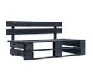 Banc De Jardin Meuble De Patio D'extérieur Terrasse Palette De Jardin Bois Noir 02_0011838