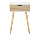 Table Basse Pour Salon Meuble Avec Tiroir Pvc 60 Cm Blanc 03_0006162