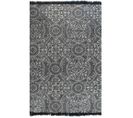 Tapis Kilim Coton 120 X 180 Cm Avec Motif Gris Dec023965