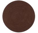 Tapis Fait à La Main Jute Rond 120 Cm Marron Dec023467